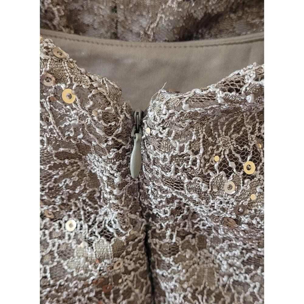 Long Sleeve Beige Lace Dress by R&M Richards – Size 14 - Picture 3 of 4